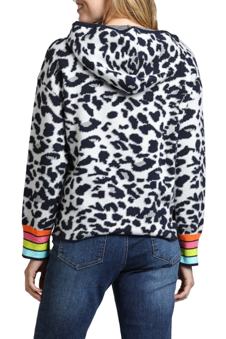 Animal Pattern Hoodie, Alternate, color, WHITE MULTI