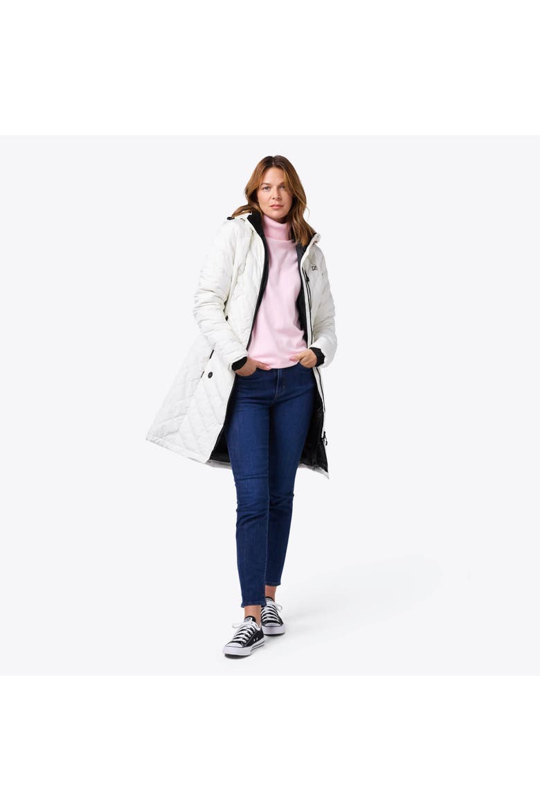 Meridian Long Heated Puffer Jacket, Alternate, color, Cream