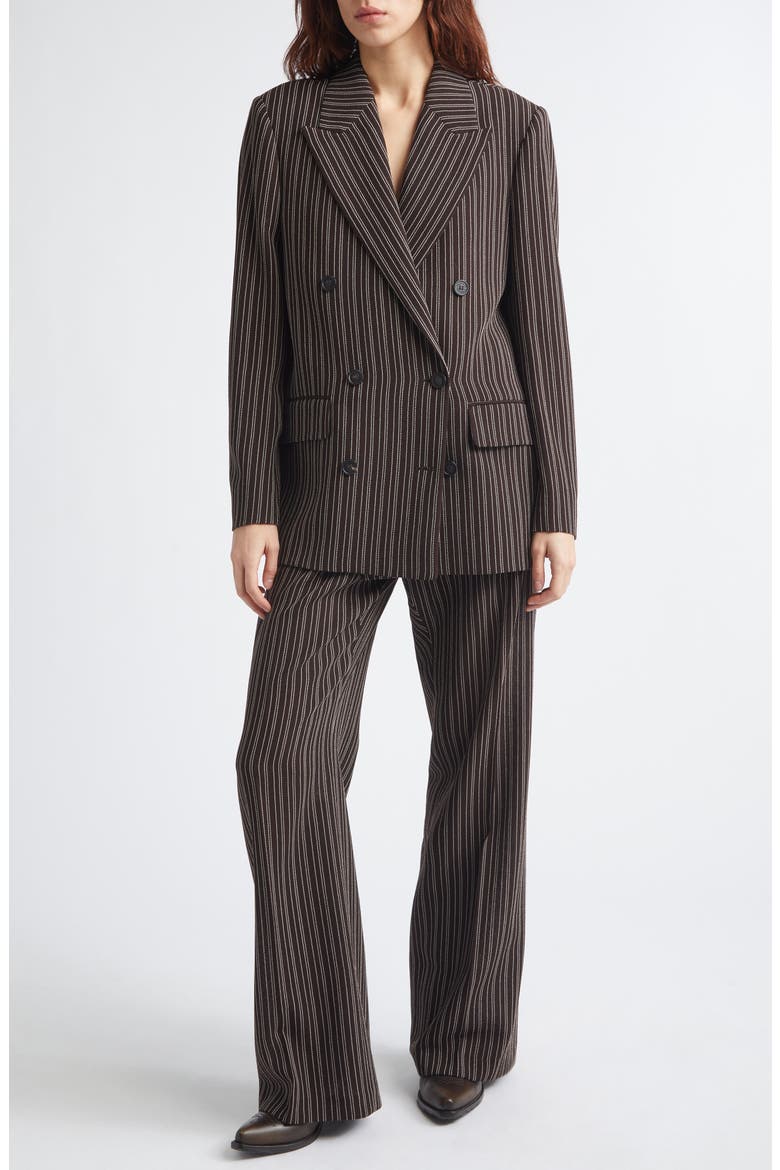 Journey Double Breasted Pinstripe Blazer, Alternate, color, DEEP TUNDRA