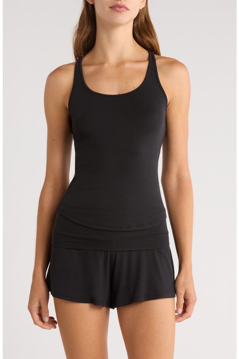 Soft Rib Racerback Pajama Tank, Main, color, IMMERSED BLACK