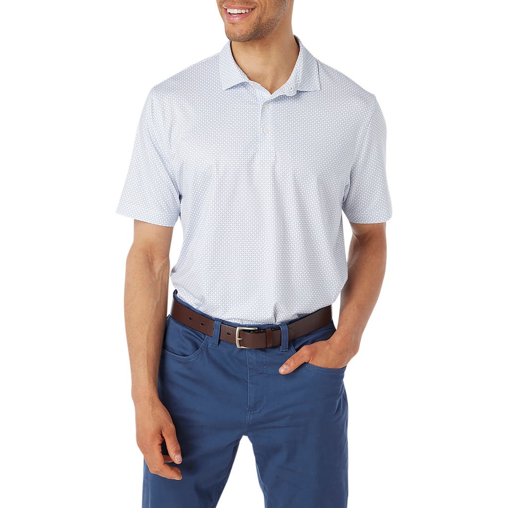 Fair Harbor Compass Print Polo in White Geo  product