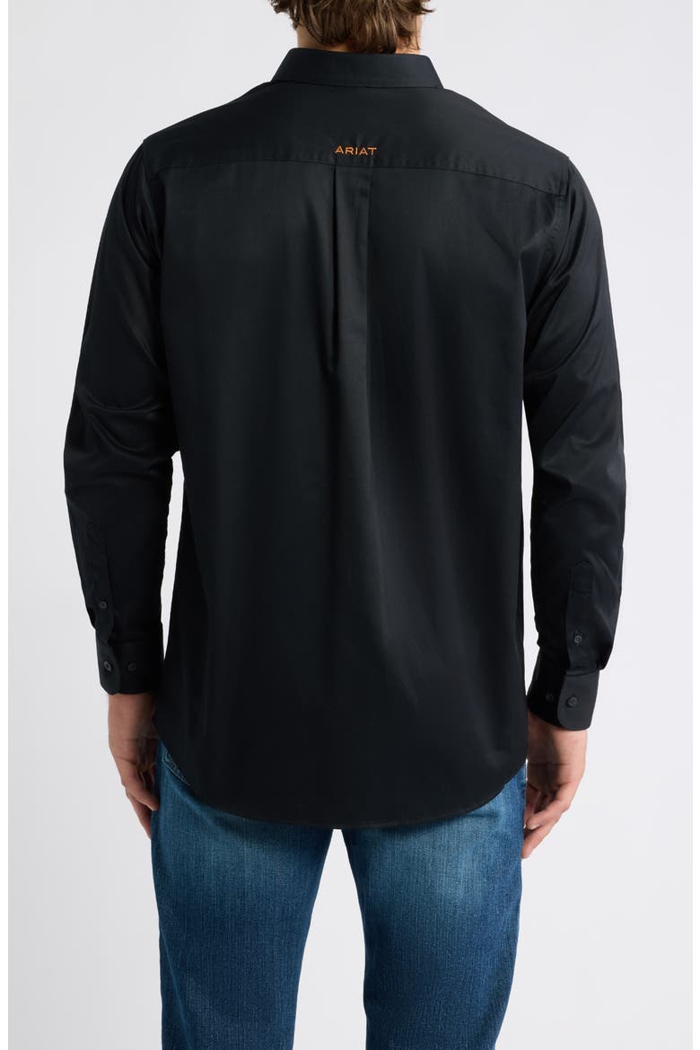 Solid Twill Classic Fit Button Down Shirt, Alternate, color, BLACK