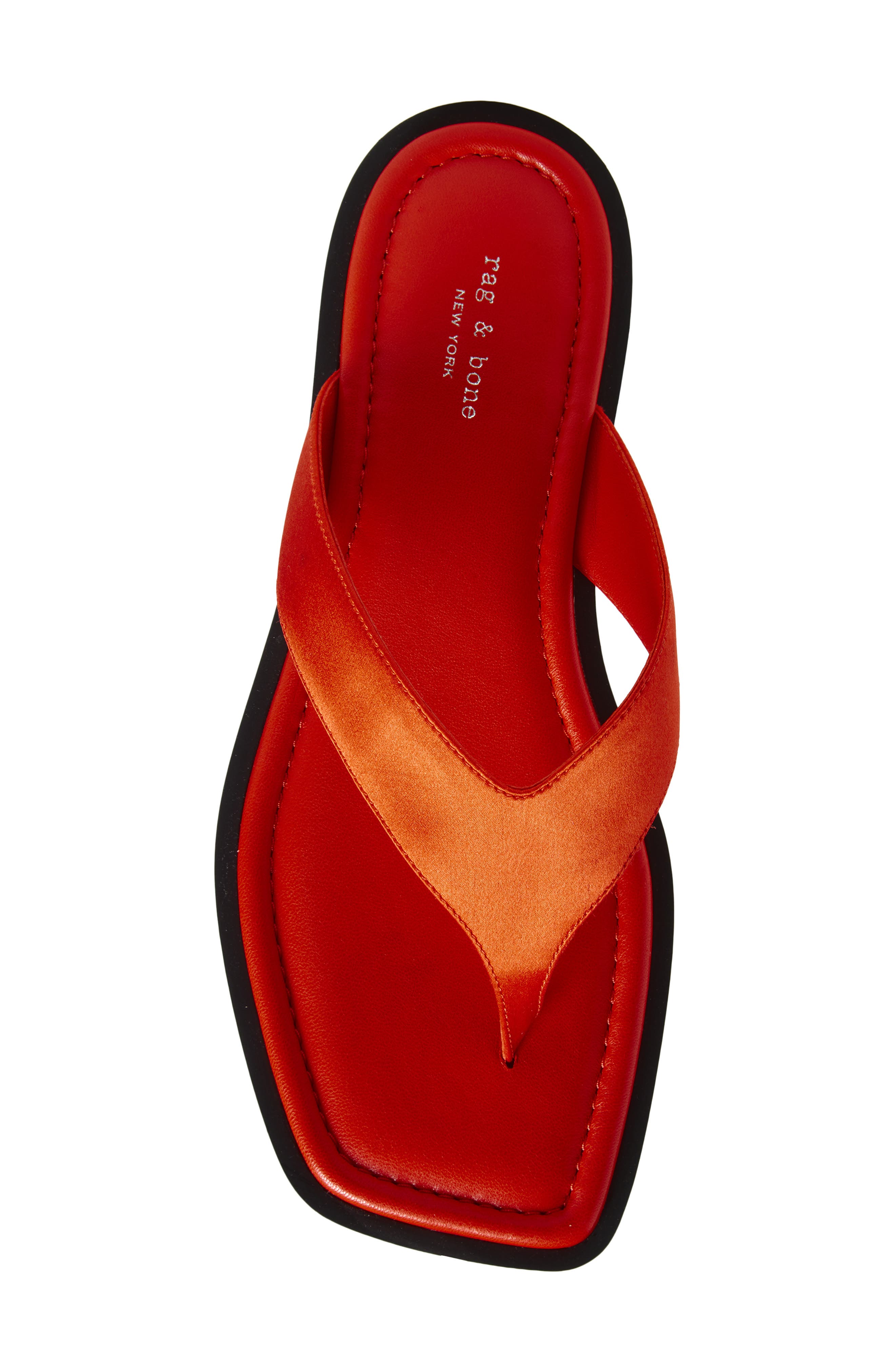 rag & bone Gracie Flip Flop, Alternate, color, Red Satin