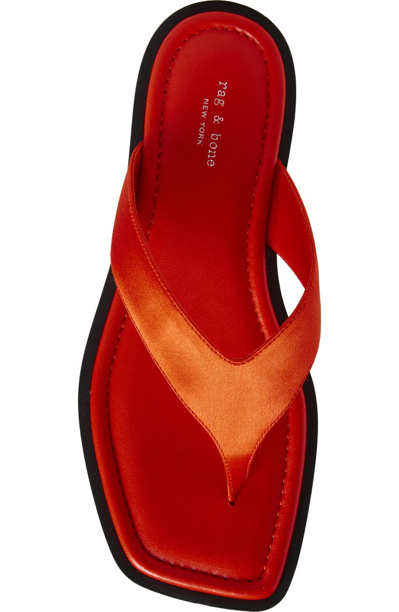 rag & bone Gracie Flip Flop, Alternate, color, Red Satin