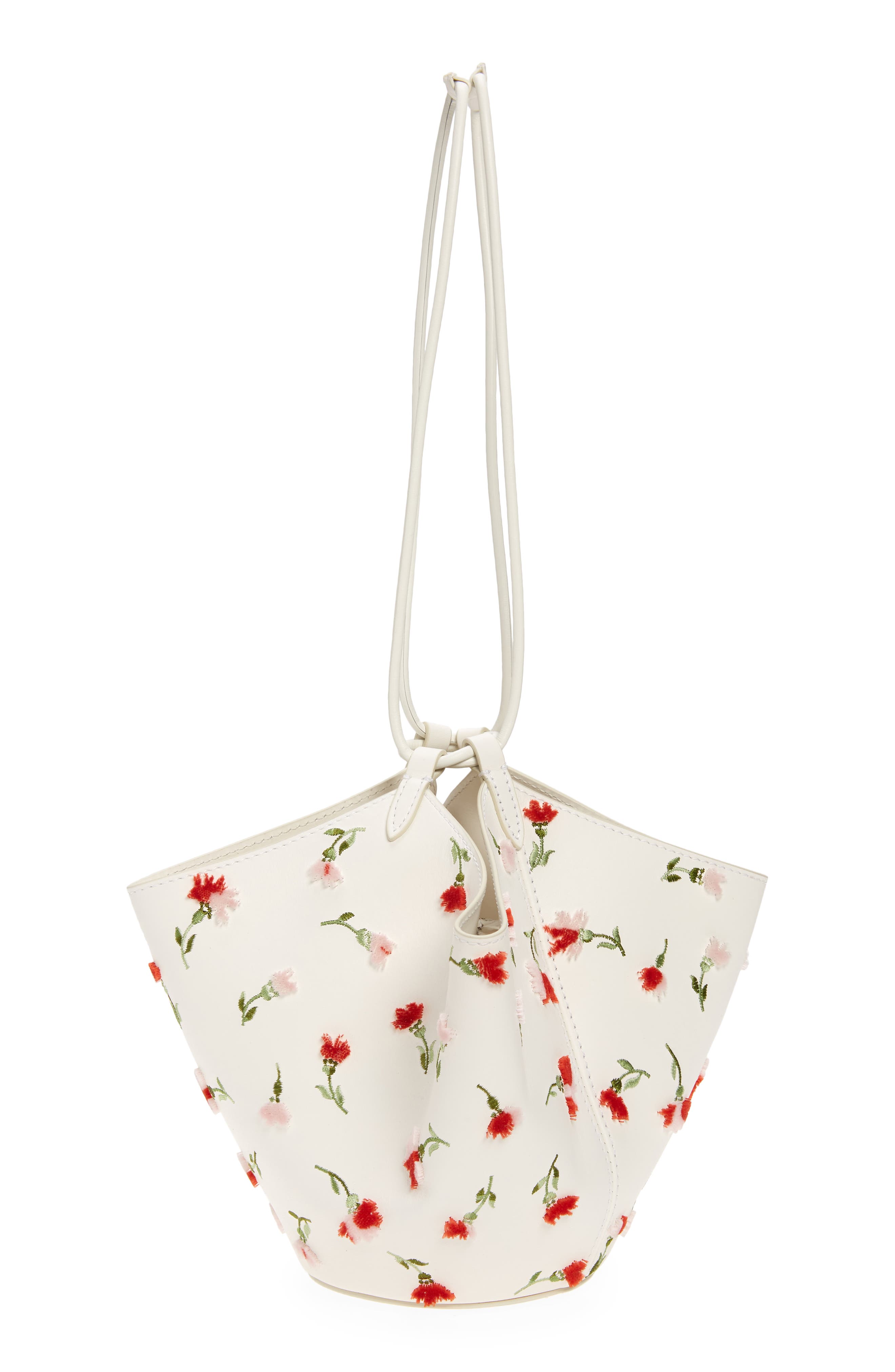 Khaite Mini Lotus Floral Embroidered Leather Tote, Alternate, color, 