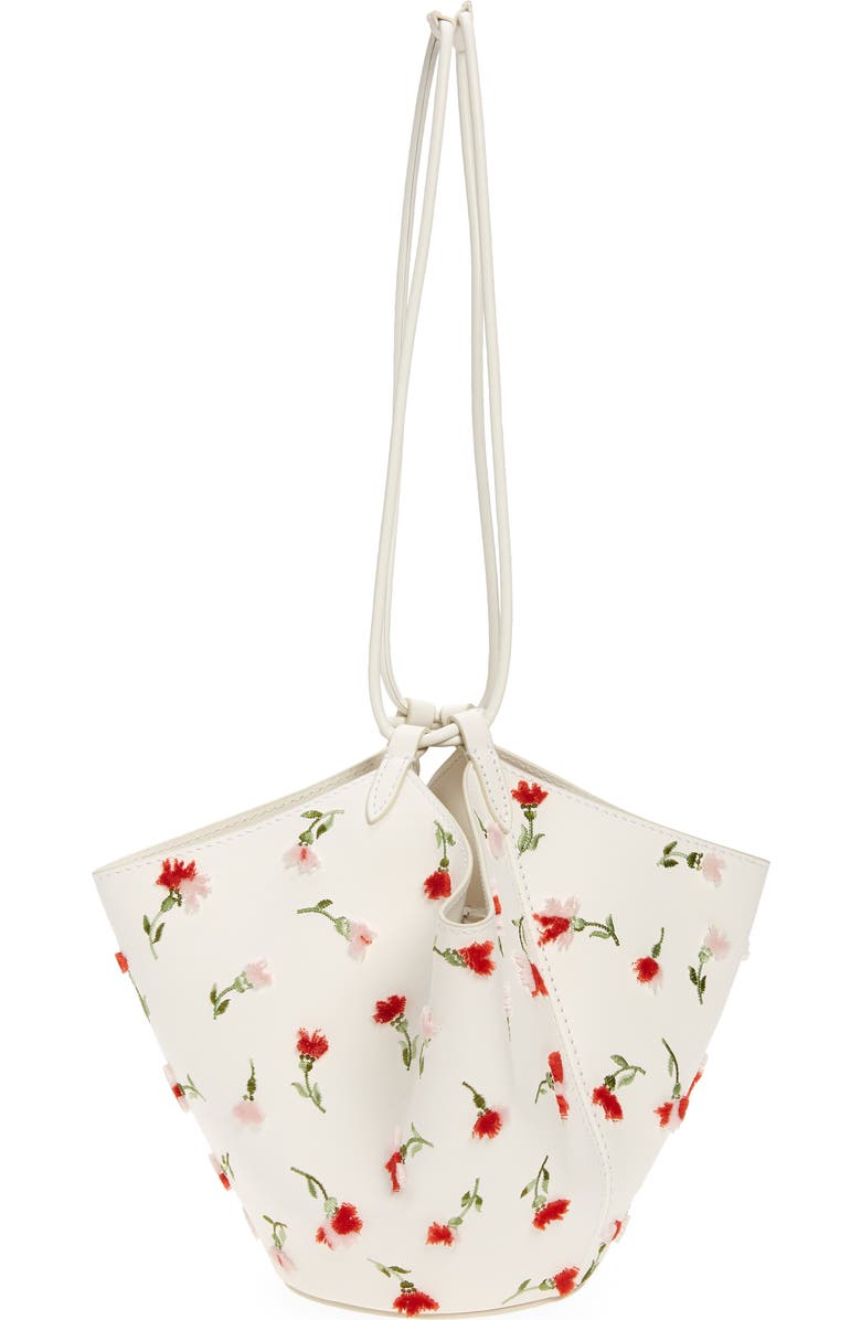 Khaite Mini Lotus Floral Embroidered Leather Tote, Alternate, color,