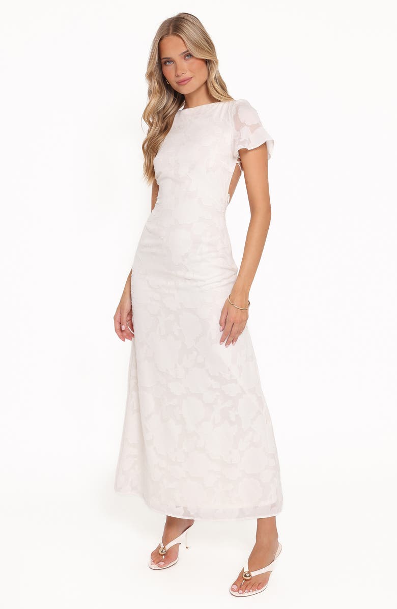 Petal & Pup Henna Floral Open Back Maxi Dress, Alternate, color, Ivory