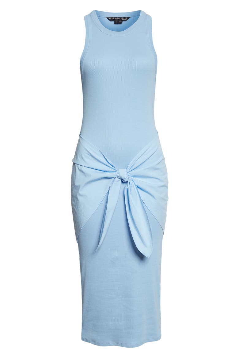 Odeon Mixed Media Cotton Rib Dress, Alternate, color, LAKE BLUE