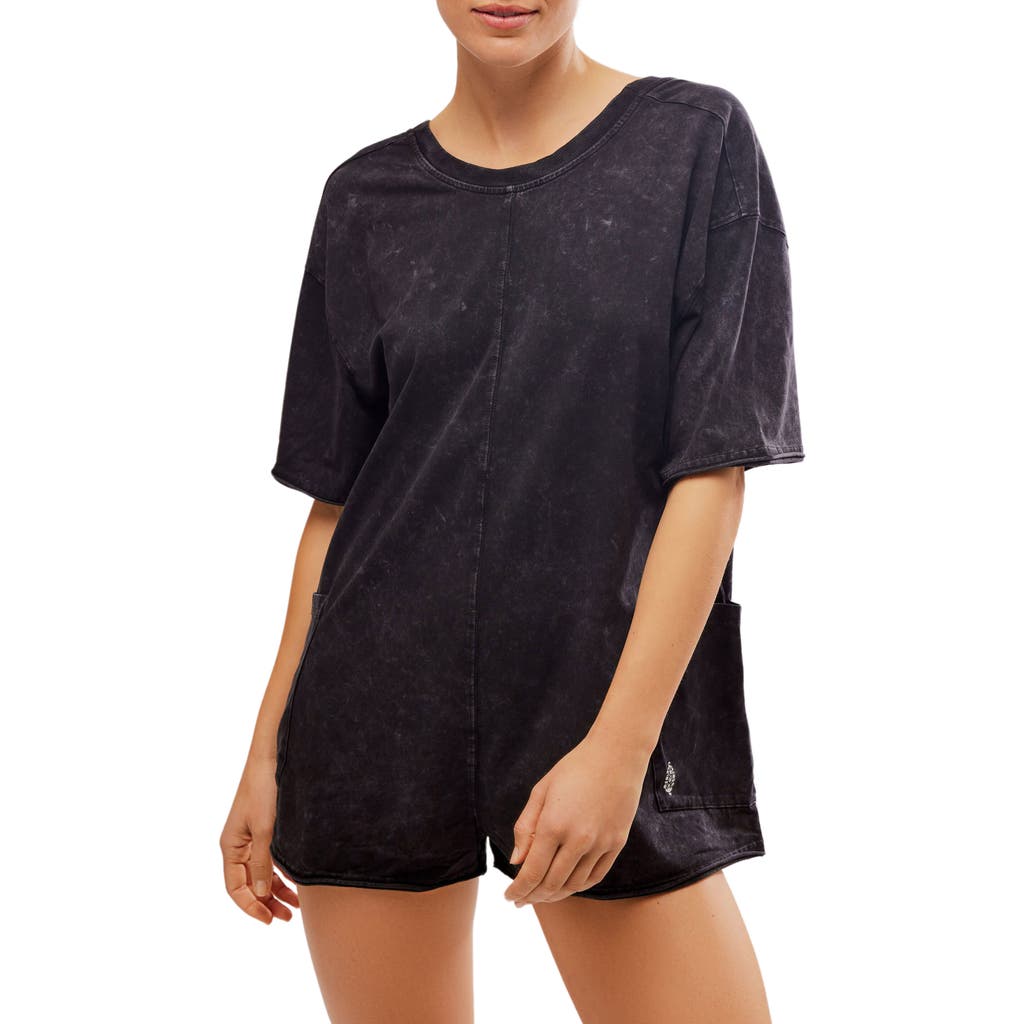 Free People Fp Movement Hot Shot Tee Romper In Black