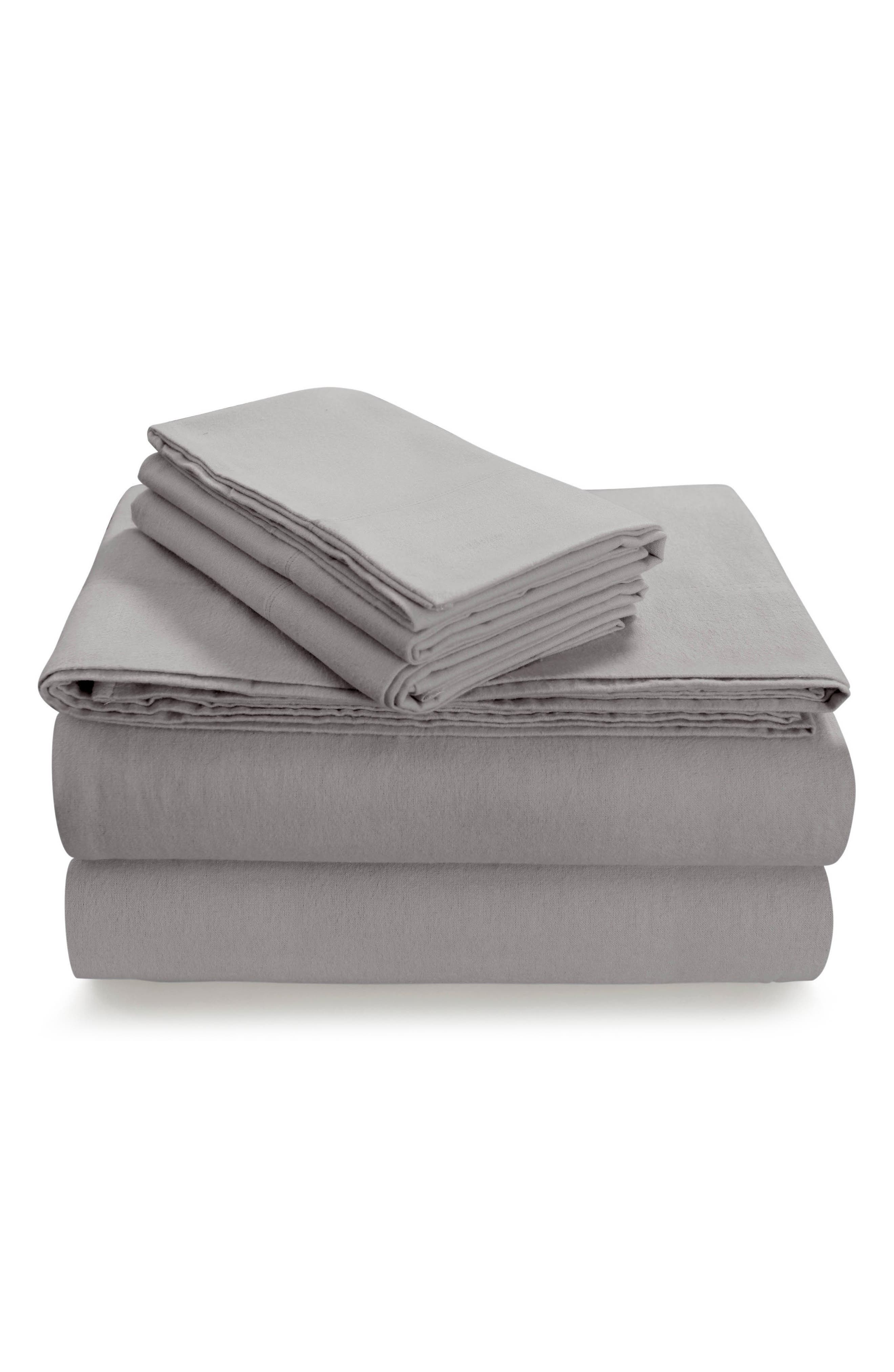 AZORES HOME Solid Flannel Sheet Set