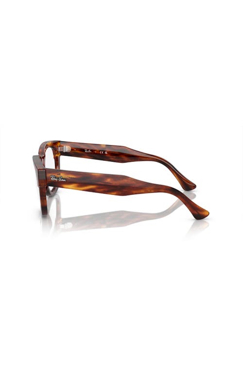 Ray Ban Ray-ban 50mm Square Optical Glasses In Brown