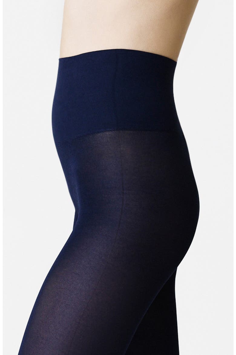 Sanna Glossy Semi Opaque Tights, Alternate, color, DARK INDIGO