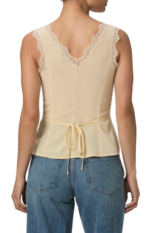 Paige Ancona Lace Trim Silk Tank In Apricot Dust