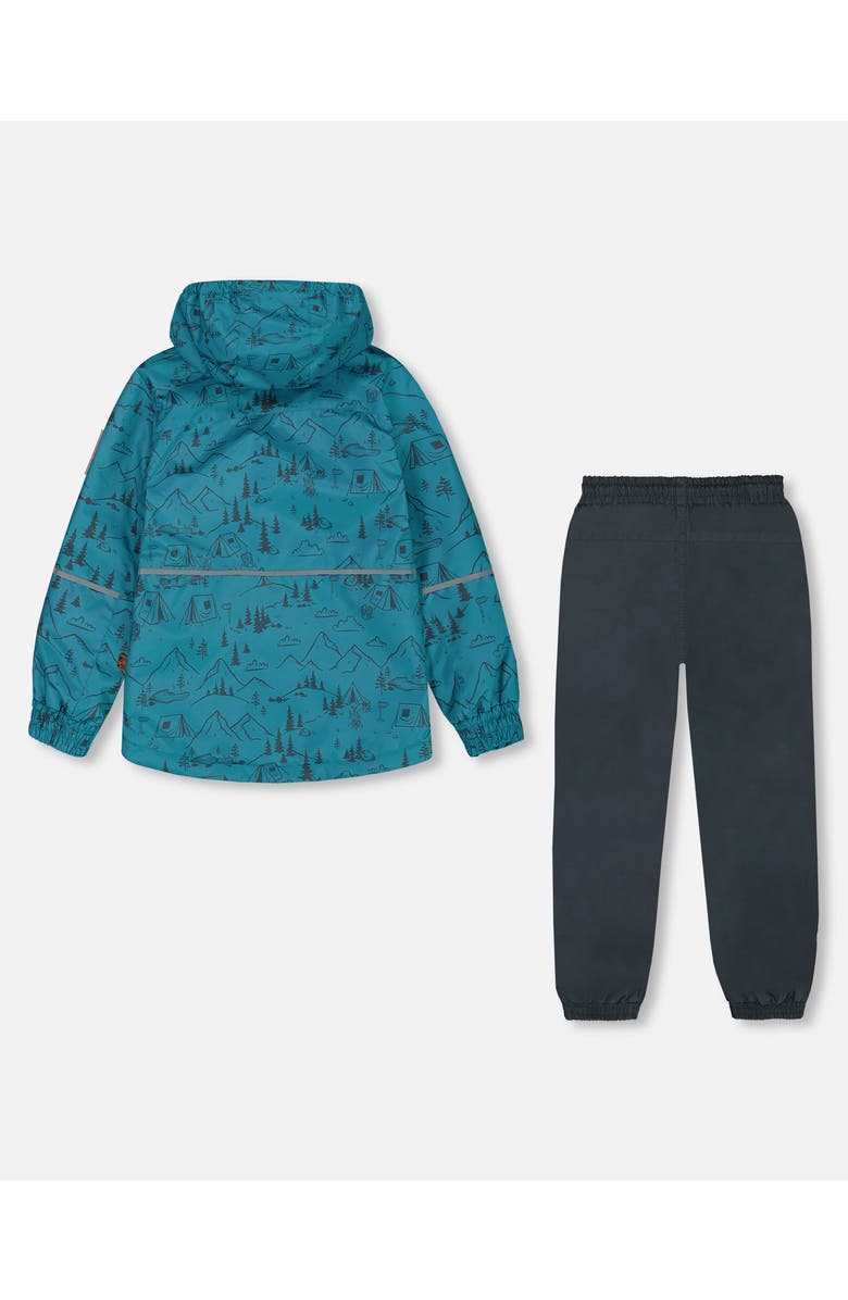 Deux par Deux Little Boy's Two-Piece Mid-Season Outerwear Set Blue And Gray, Alternate, color, Blue And Gray