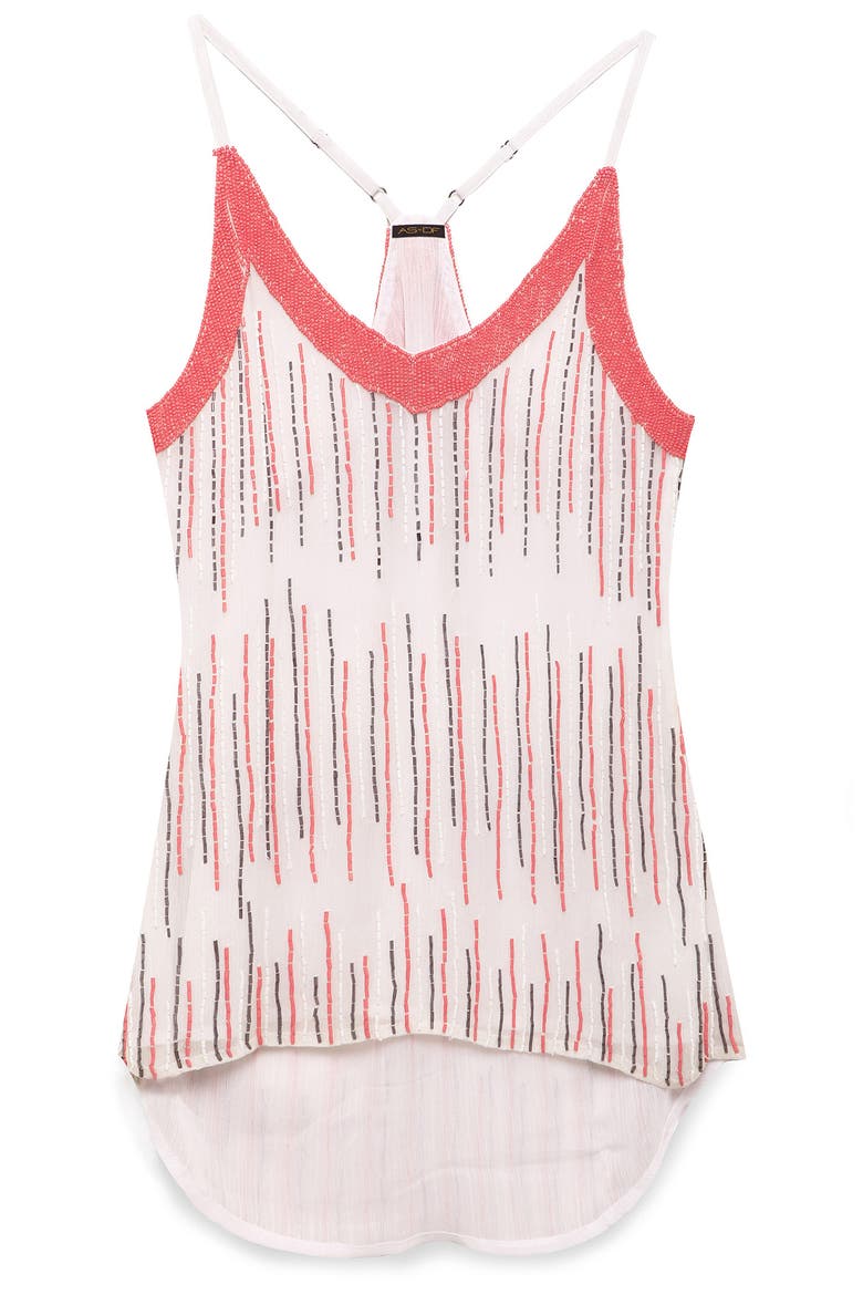 Ibiza Beaded Silk Camisole, Alternate, color, WHITE