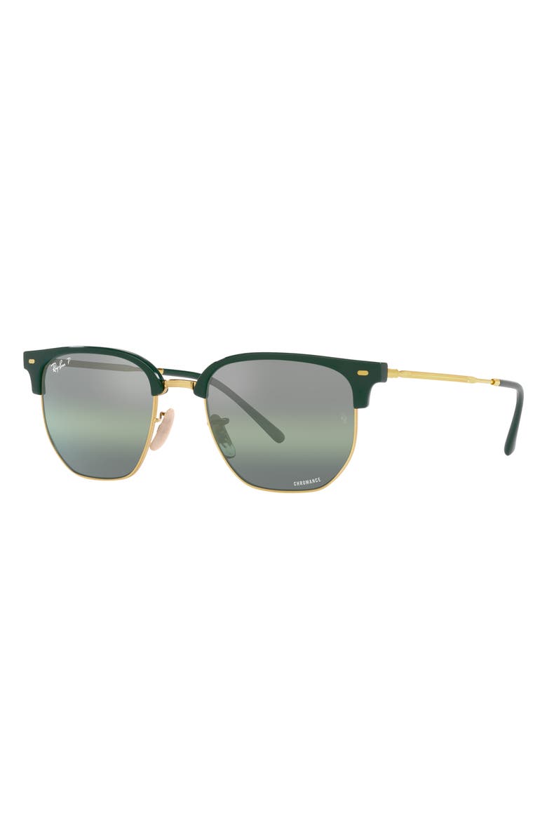 Ray-Ban New Clubmaster 51mm Mirrored Polarized Irregular Sunglasses, Alternate, color,