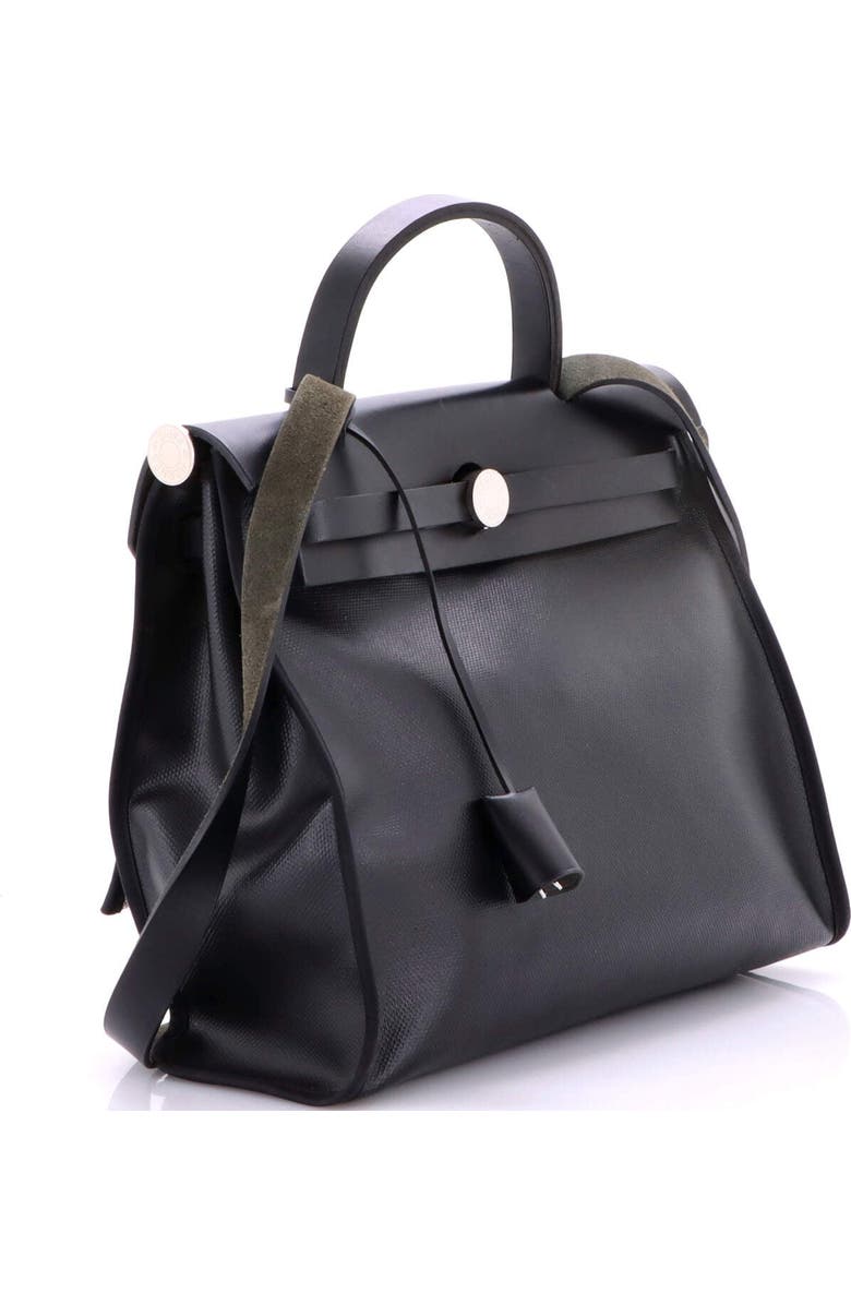 Pre-Owned Hermes Herbag Zip Berline Vache Canvas and Leather 31, Alternate, color, Noir