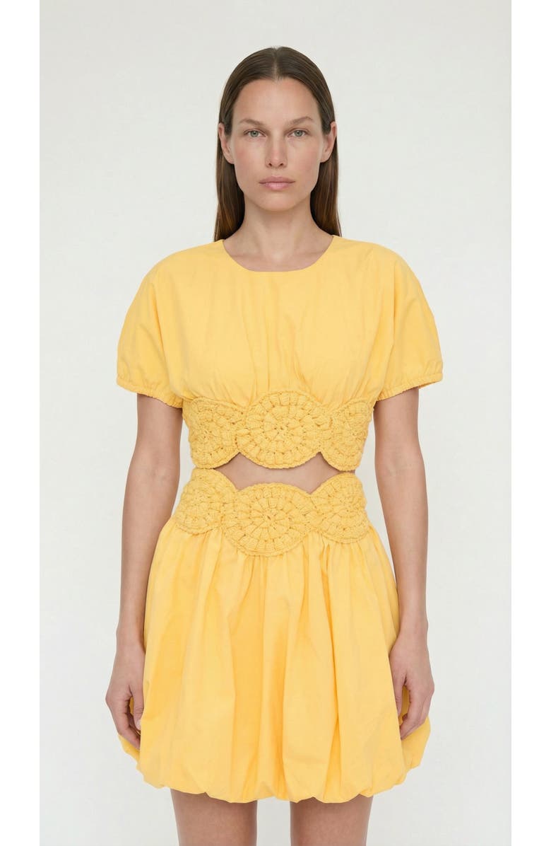 Elexiay Amara Crochet Cotton Top, Alternate, color, Yellow