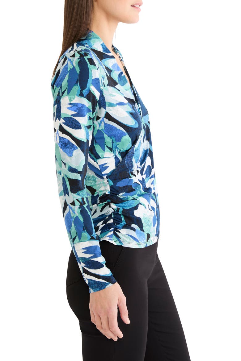 Giverny Knit Faux Wrap Top, Alternate, color, GREEN MULTI
