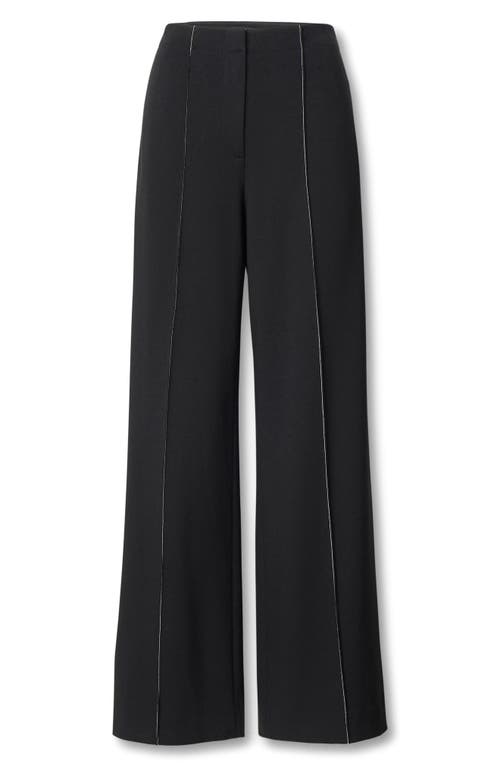 Rag & Bone Irina Contrast Stitch Straight Leg Pants In Black
