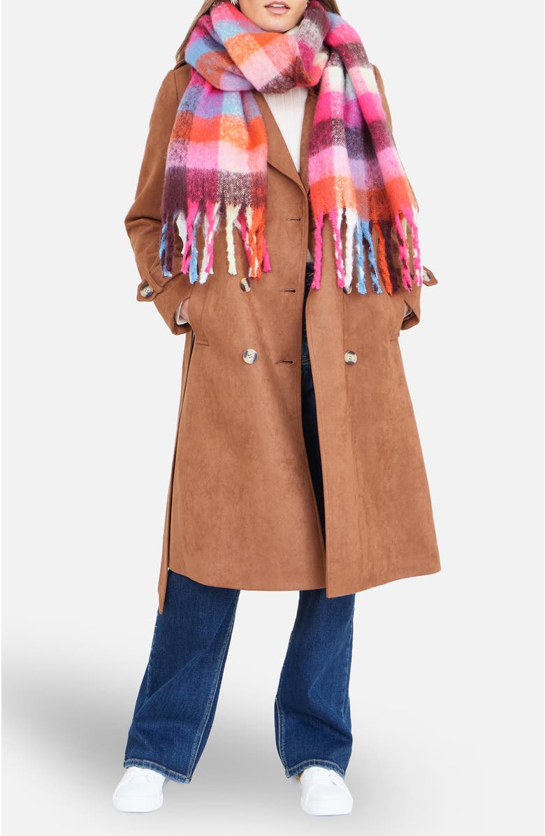 Yumi Color Block Super Fluffy Scarf, Alternate, color, Multi