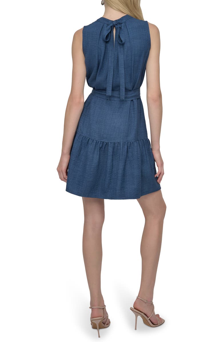 DKNY Tie Waist Denim Dress, Alternate, color, Denim