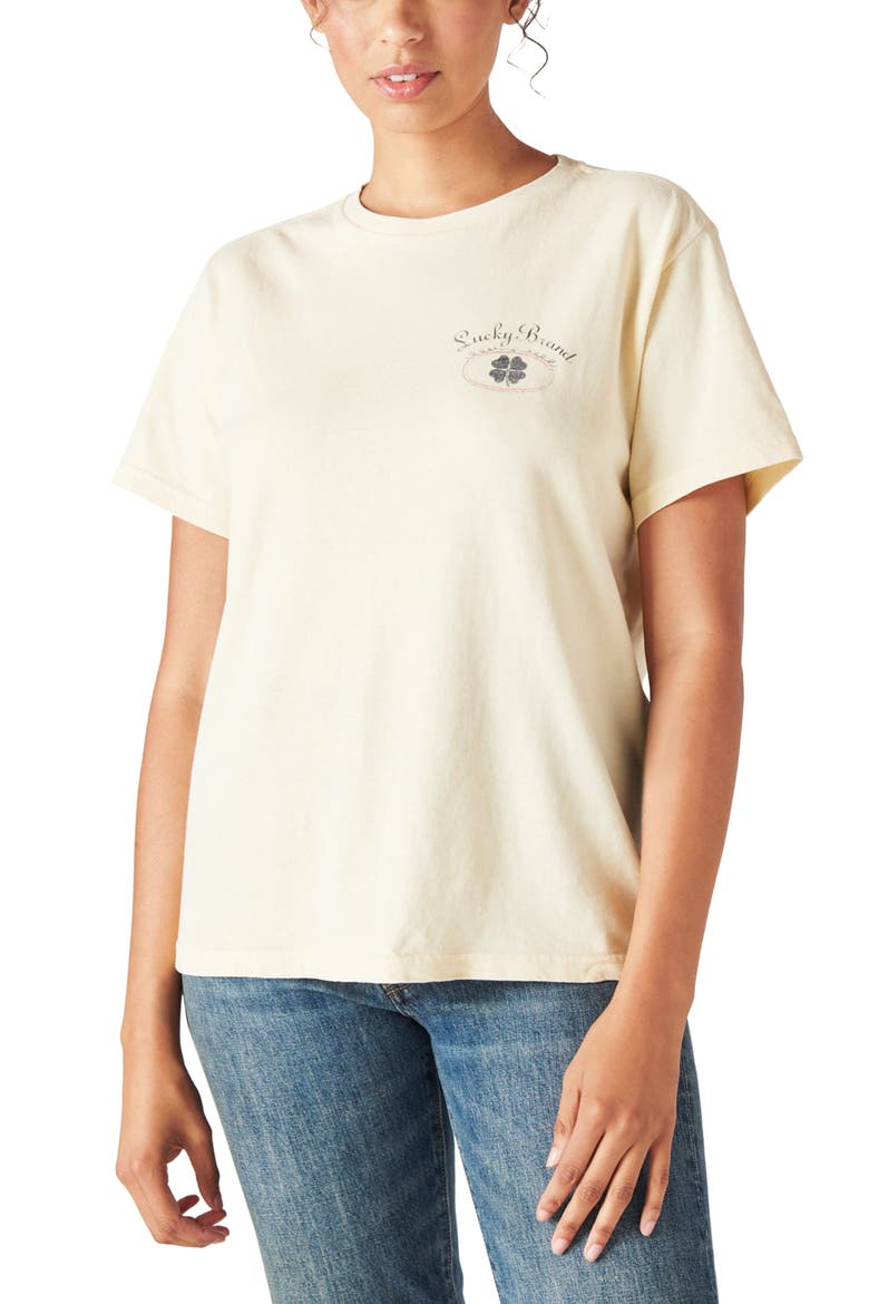 Classic Logo Boyfriend Graphic Tee, Main, color, ALMOND OIL