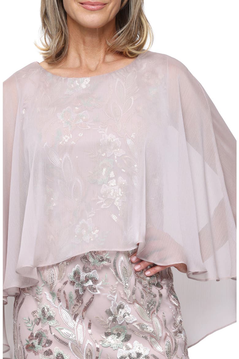 Sequin Chiffon Cocktail Dress, Alternate, color, BLUSH MULTI