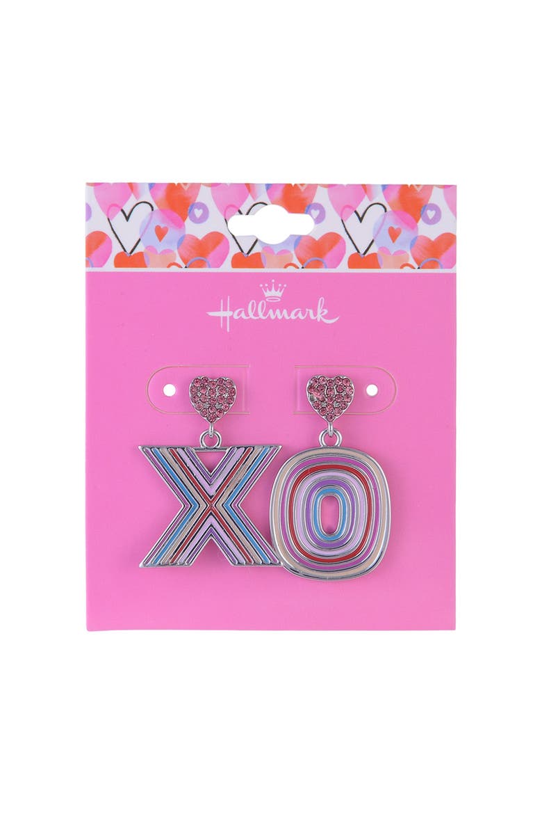 XO Drop Earrings, Alternate, color, Pink