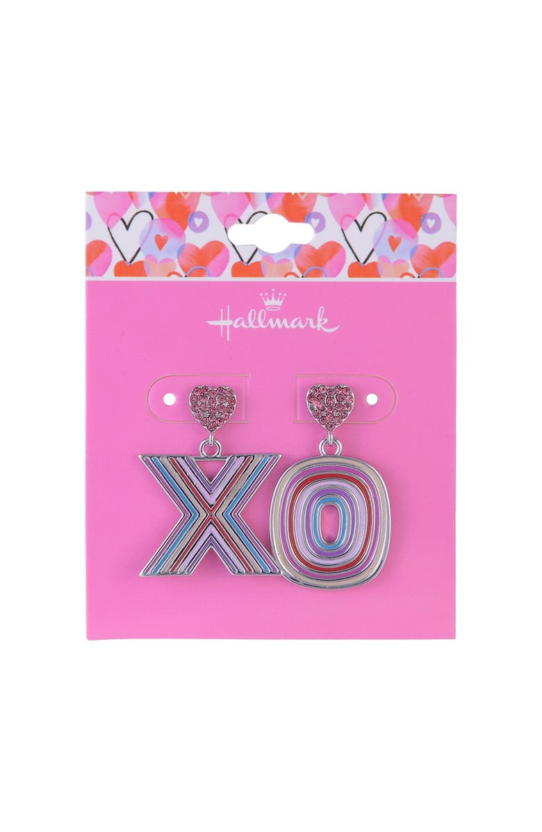 Hallmark XO Drop Earrings, Alternate, color, Pink