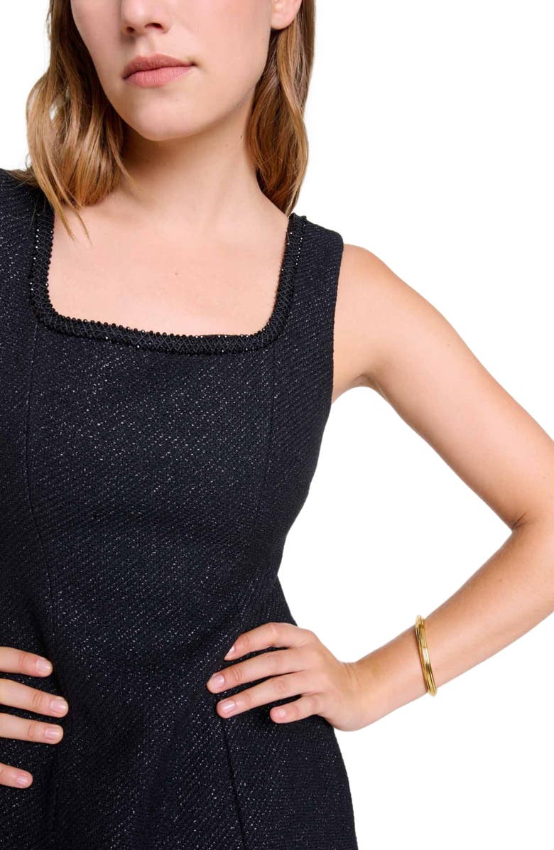 maje Short rhinestone dress, Alternate, color, 