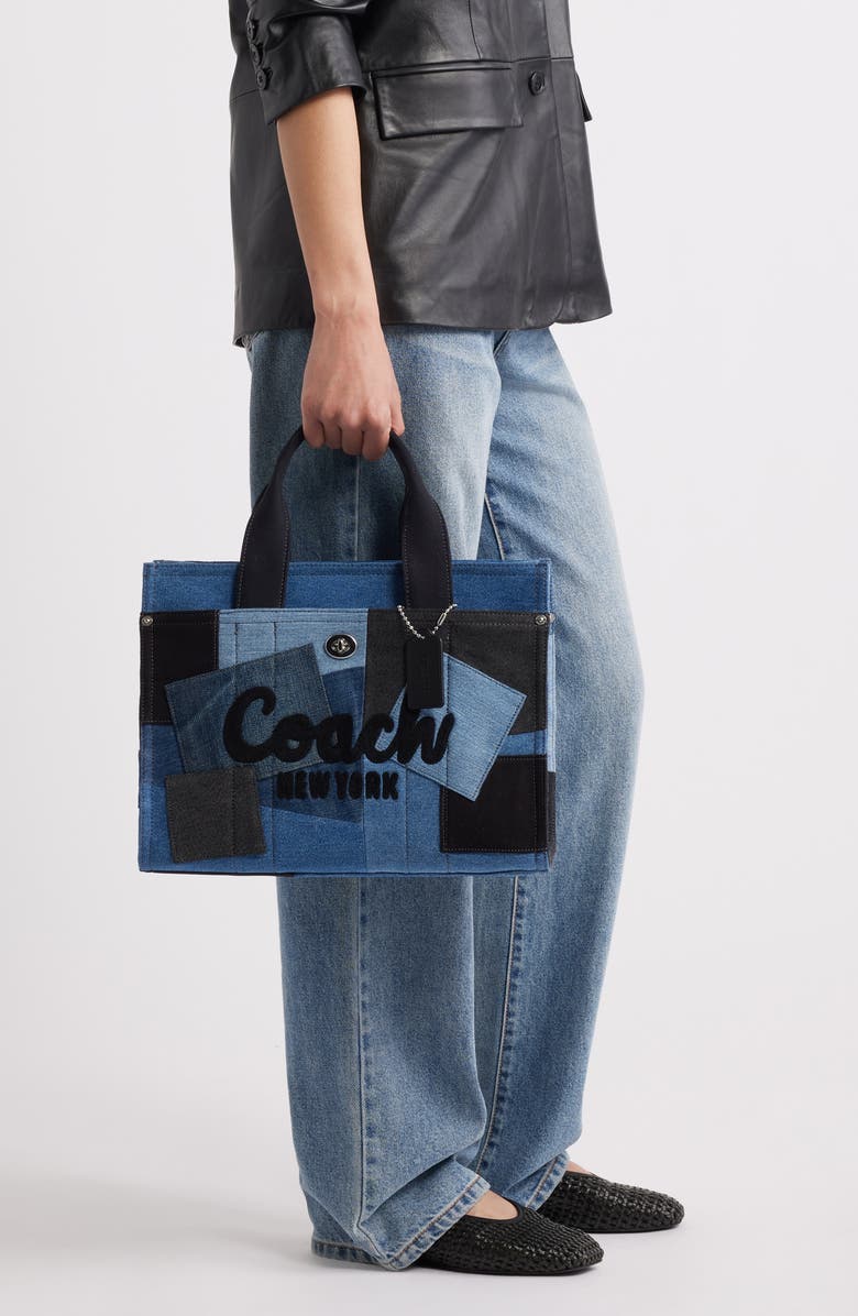 COACH Denim Patchwork Cargo Tote, Alternate, color,