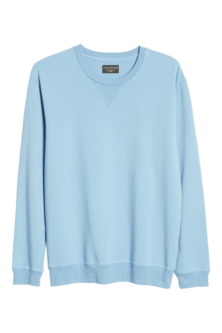Micro Terry Crew Sweatshirt, Alternate, color, BLUE BELL