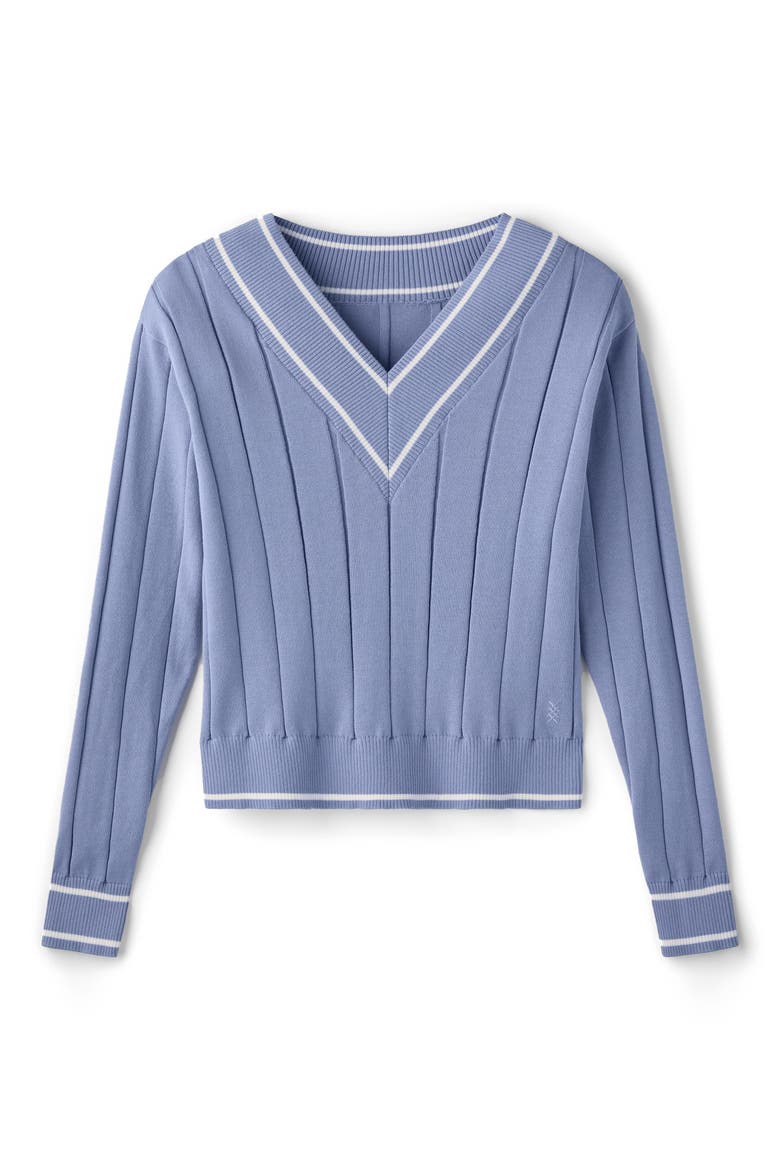 Varsity Rib Sweater, Alternate, color, HYDRANGEA BLUE