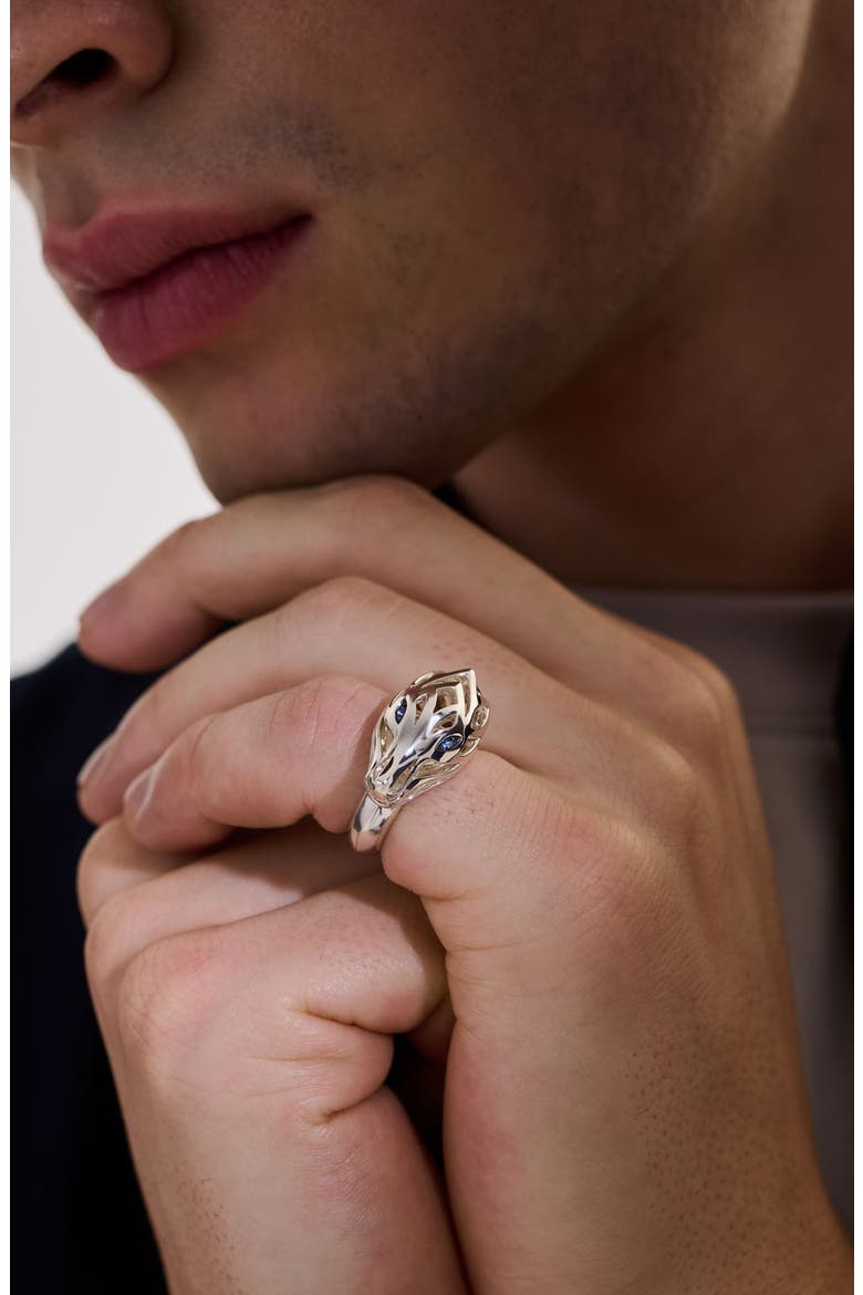 Naga Sapphire Ring, Alternate, color, SILVER