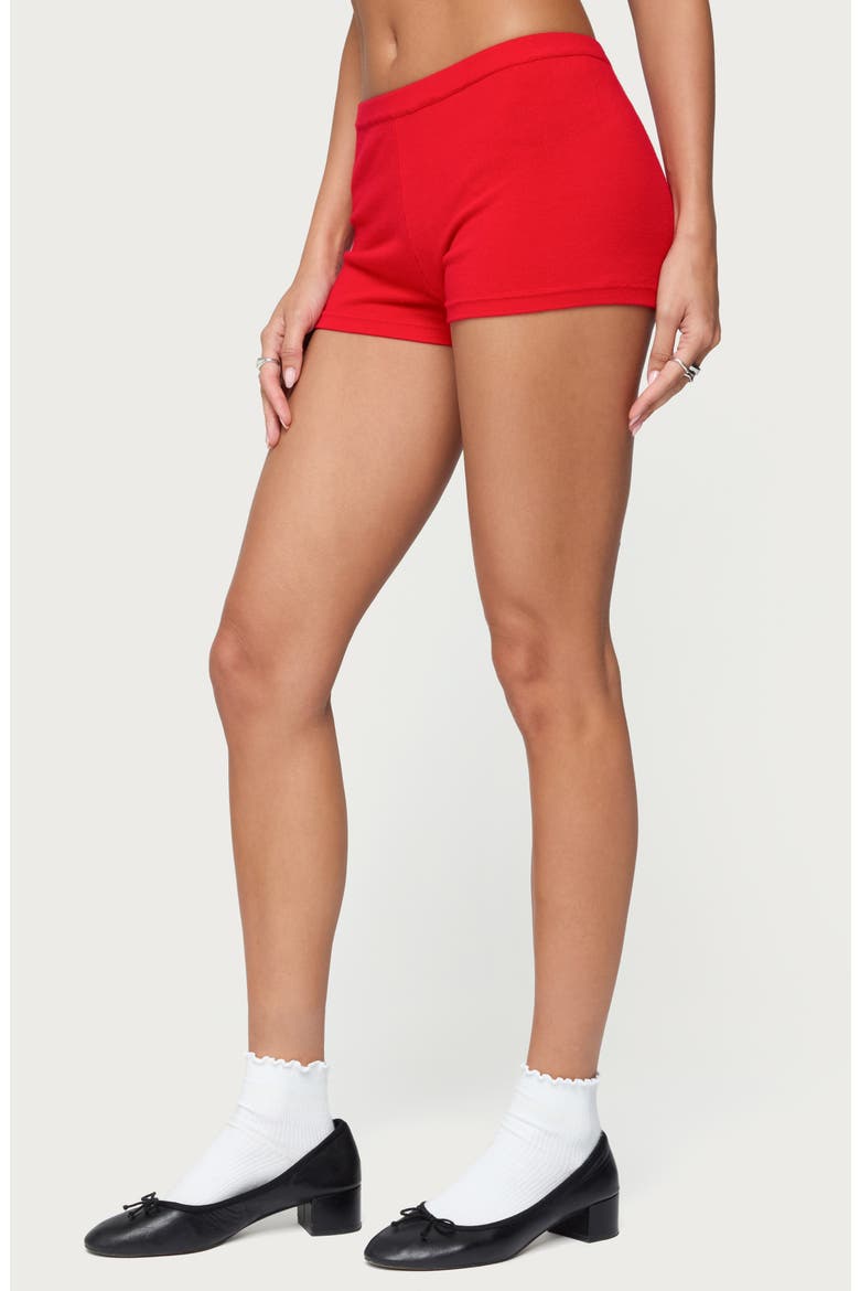Maycee Knit Micro Shorts, Alternate, color, RED
