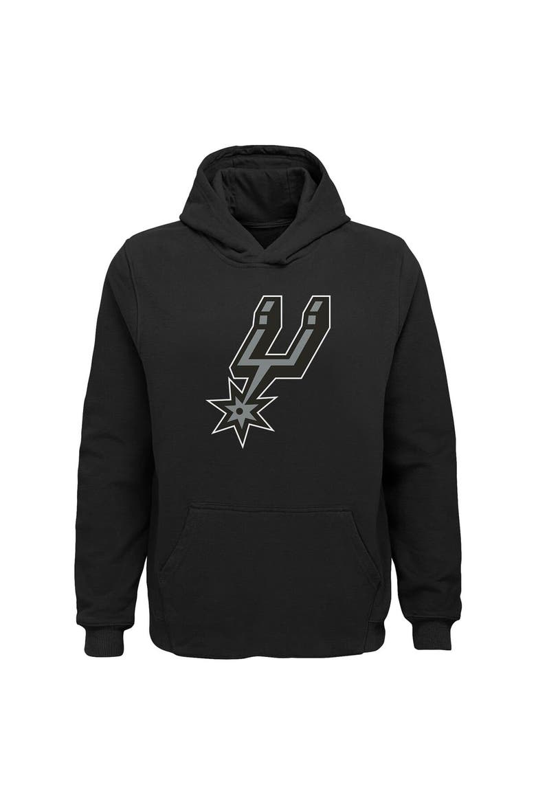 Youth Outerstuff Black San Antonio Spurs Primary Logo Pullover Hoodie, Main, color, Black