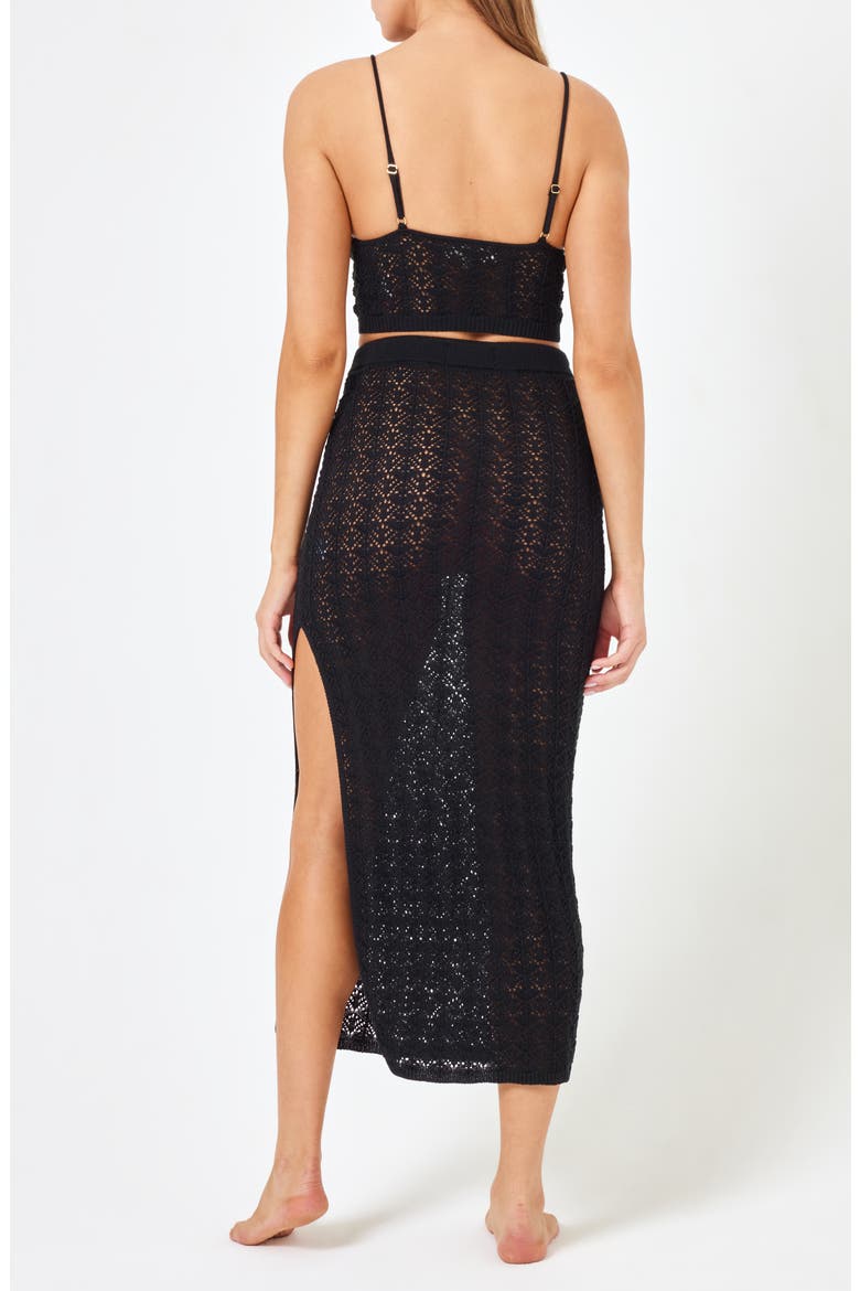 Sweet Talk Open Stitch Cover-Up Top, Alternate, color, BLACK