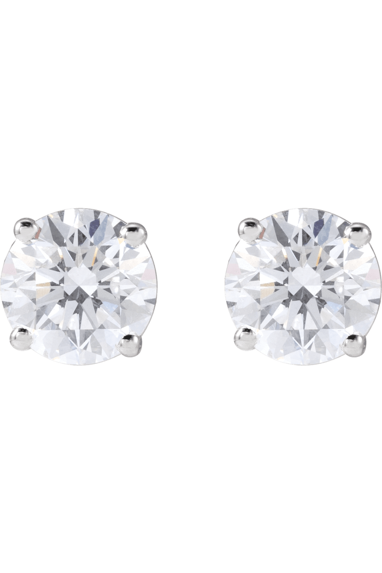 4 CT Lab-Grown Diamond Stud Earrings in 14K Gold, Main, color, White