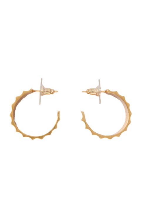 Tapered gold mini hoop earrings