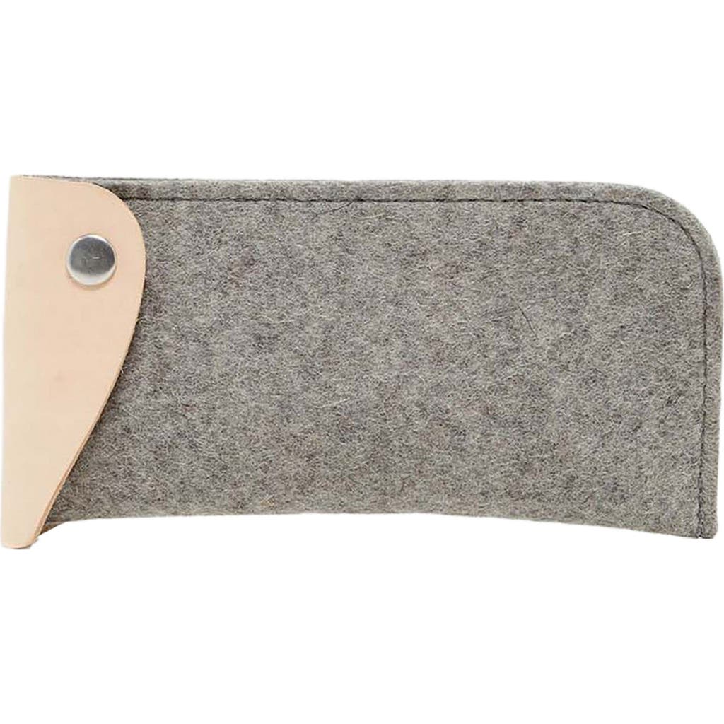Graf Lantz Anzen Merino Wool Eyeglass Sleeve in Granite Vachetta  product