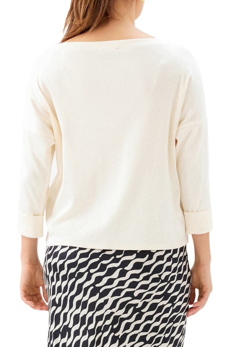 Karen Kane Ribbed Boatneck Top, Alternate, color, Cream