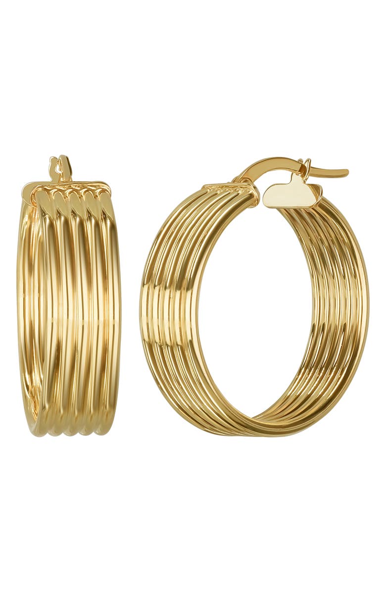 Bony Levy 14K Gold Rib Hoop Earrings, Main, color, 14K Yellow Gold