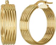 Bony Levy 14K Gold Rib Hoop Earrings