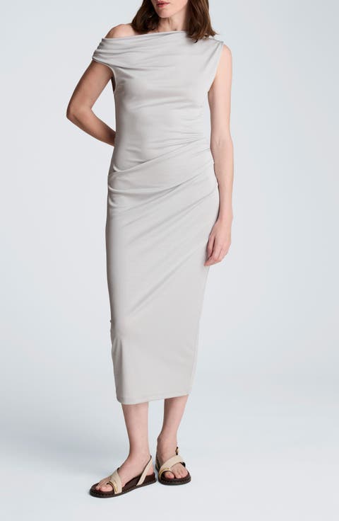 Ruched One-Shuolder Maxi Dress