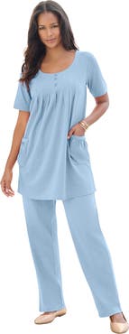 Roaman's Plus Size Two Pocket Soft Knit Swing Tunic