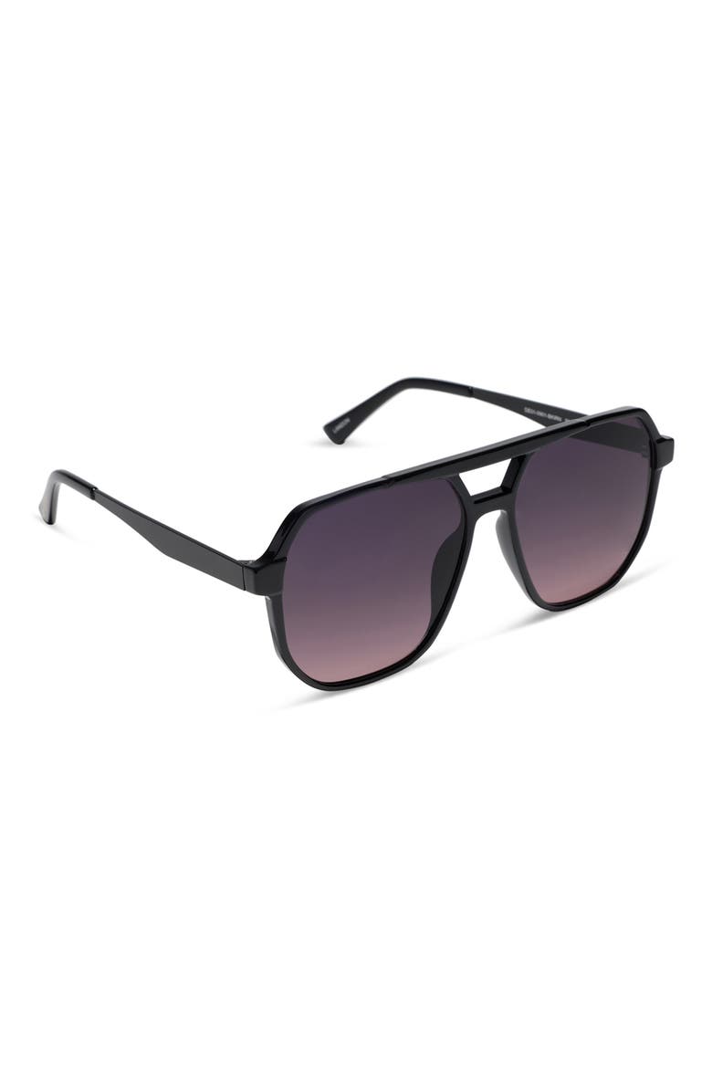 Landon 58mm Gradient Oversize Aviator Sunglasses, Alternate, color, BLACK