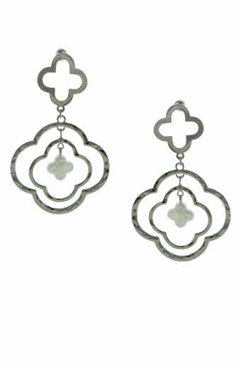 Cordella Floating Faux Pearl Drop Earrings