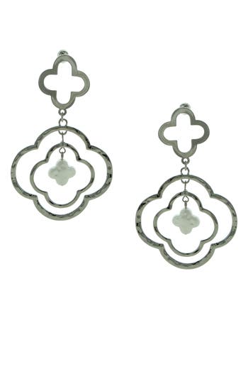 Olivia Welles Cordella Floating Faux Pearl Drop Earrings In Multi