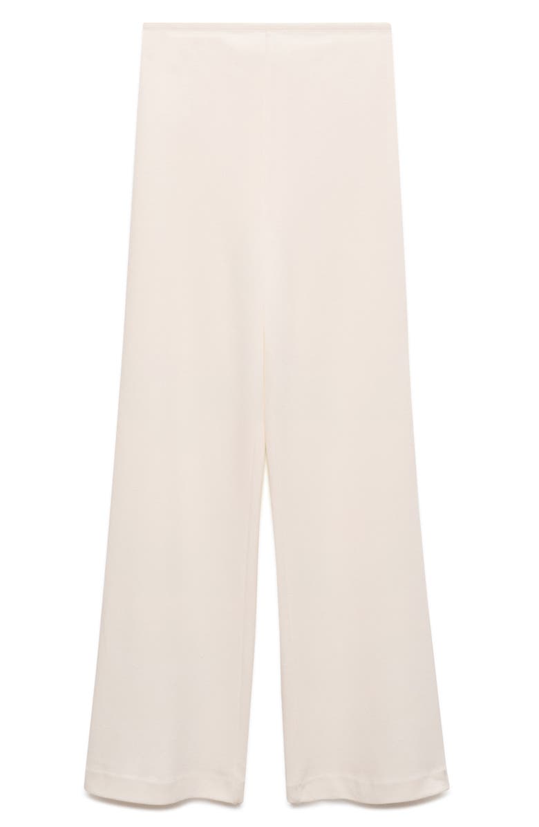 MANGO Cotton Blend Wide Leg Maternity Pants, Alternate, color, Ecru